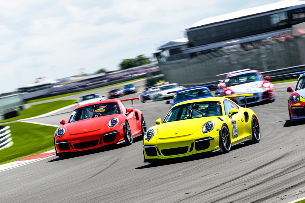 Amateur racing at a track day event